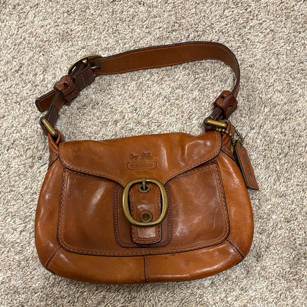Coach Tan Leather Shoulder Bag
